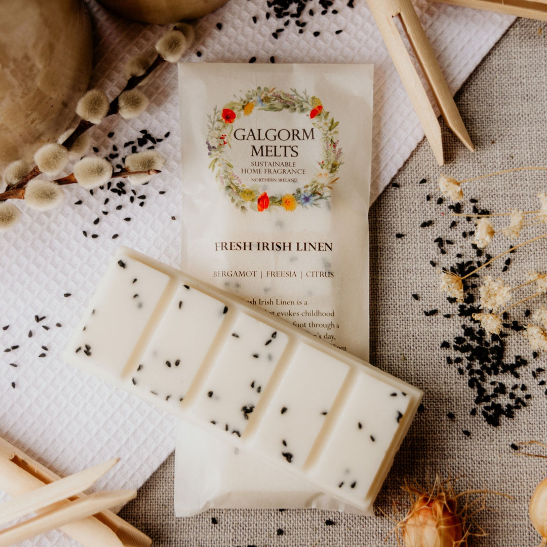 Fresh Irish Linen is a nostalgic fragrance that evokes childhood memories of running barefoot through a laden washing line on a summer's day,