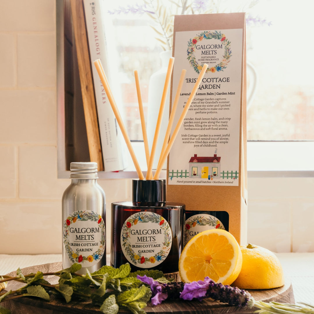 Lavender | Lemon Balm | Garden Mint

Irish Cottage Garden captures memories of my Grandad's summer garden, where my sister and I picked flowers and herbs to make our own perfume potions.